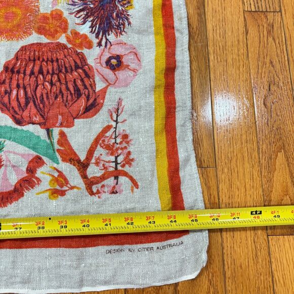 Citer Australia Map Linen Square Tablecloth Koala Flora Fauna 45x45 Tapestry Art - Picture 10 of 11